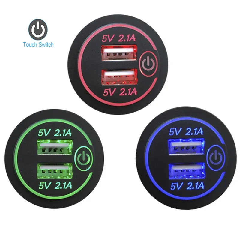 Quick Charge 3.0 Dual USB Fast Car Charger Socket Accessories Waterproof 12V/24V QC3.0 Power Outlet 